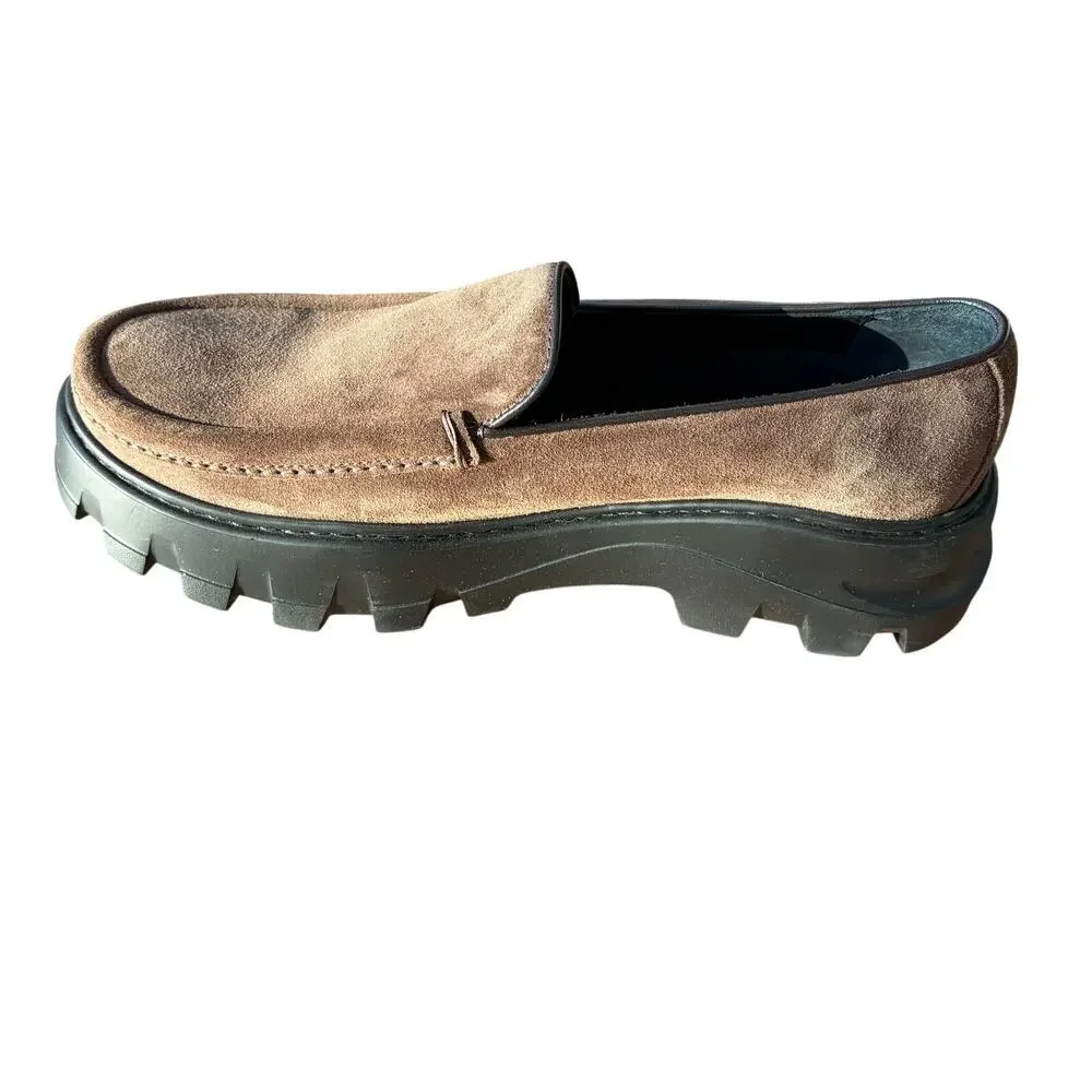 Stuart Weitzman Anders Platform Slip-on Shoe in Brown Suede Men's Sz‎ 8